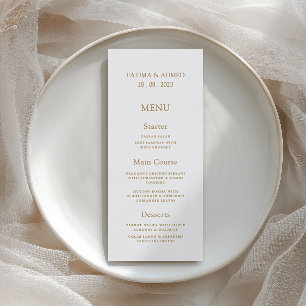 Islamic Muslim White Elegant Wedding Menu