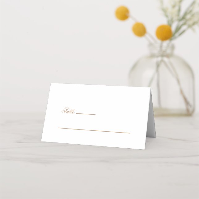 Islamic Muslim White Wedding Table Place Card (Front)