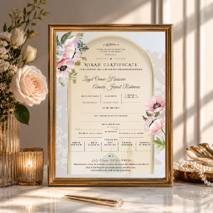 Islamic Nikah Certificate Madinah Bloom Card