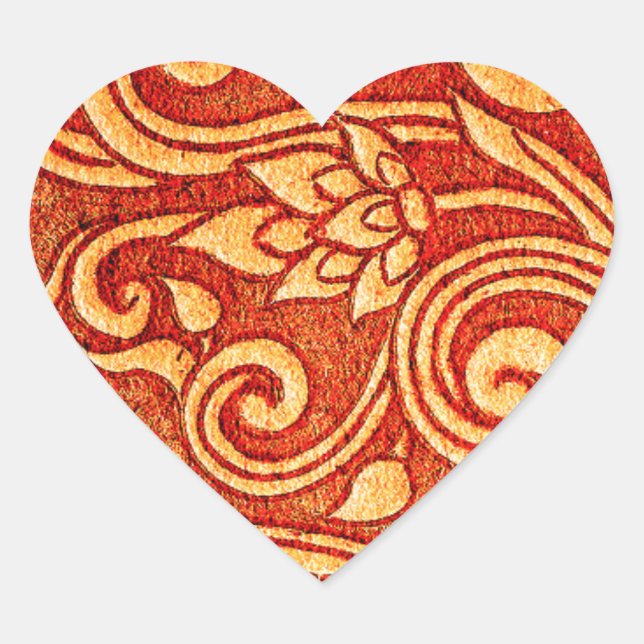 Islamic ornament heart sticker (Front)