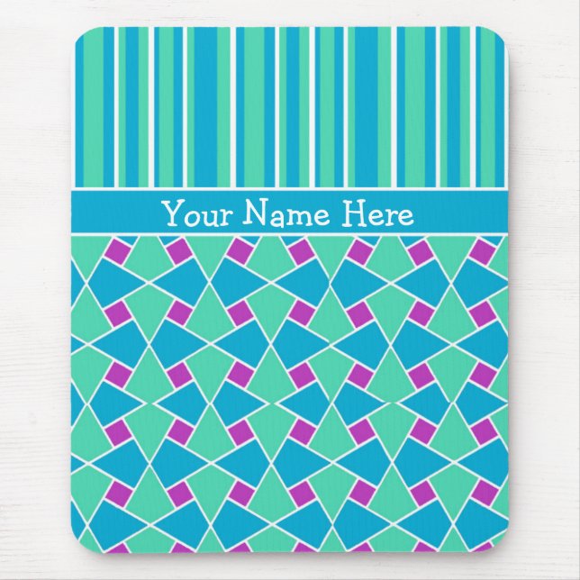 Islamic Pattern and Stripes: Custom Mousepad (Front)
