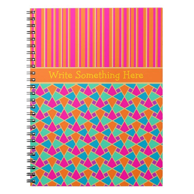 Islamic Pattern and Stripes Spiral Notebook (Front)