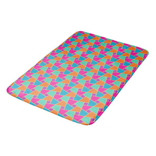 Islamic Pink, Orange, Turquoise, Green Gold-effect Bath Mat