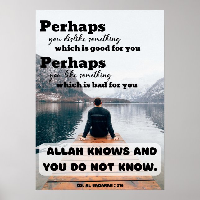 Islamic Quote Poster Allah Know You Don't Know (Front)