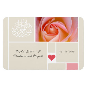 Islamic rose quran wedding quran save the date magnet