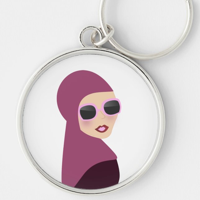 Islamic scarf muslima hijab lady style key ring (Front)