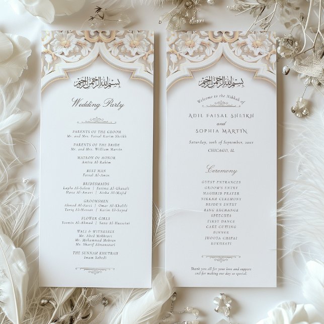 Islamic Wedding Ceremony Program Card (Creator Uploaded)