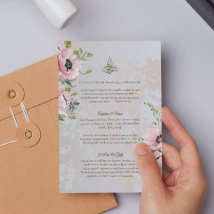 Islamic Wedding Details Card Madinah Bloom