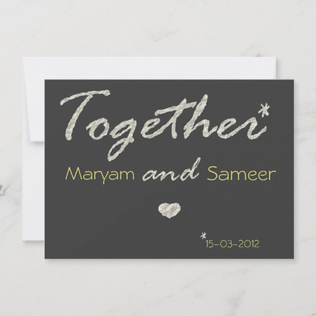 Islamic wedding engagement bismillah modern paper invitation (Front)