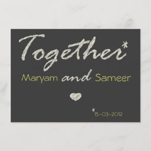 Islamic wedding engagement bismillah modern paper invitation