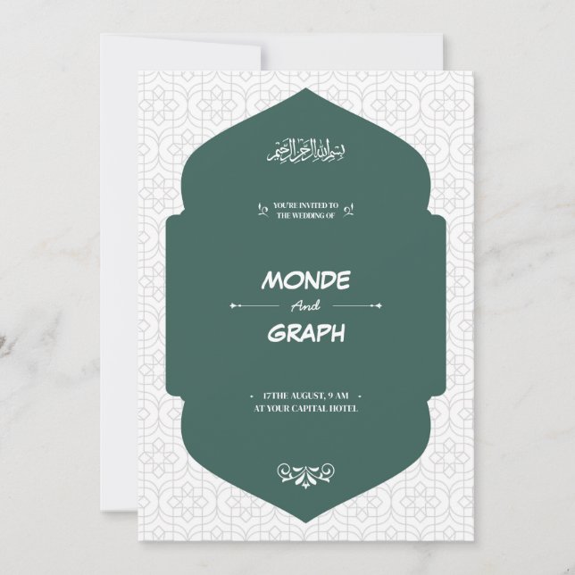 Islamic Wedding Invitations Art (Front)