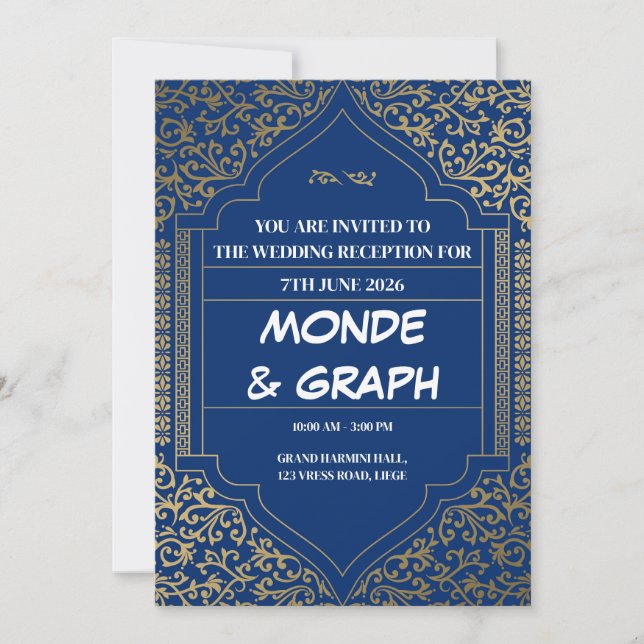 Islamic Wedding Invitations Art (Front)