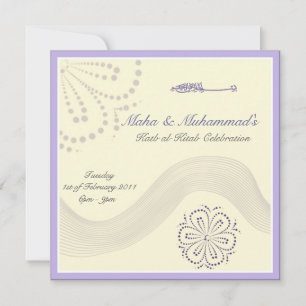 Islamic wedding Katb Kitab engagement invitation