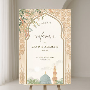 Islamic Wedding Welcome Masjid An-Nabawi Acrylic Sign