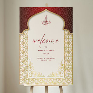 Islamic Wedding Welcome Sign 6 Jewel Tone Colors