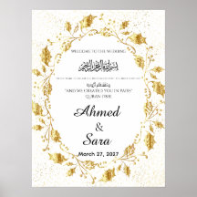Islamicwelcome signluxury GoldLeaf Wreath