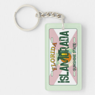 Islamorada Florida flag license plate keychain