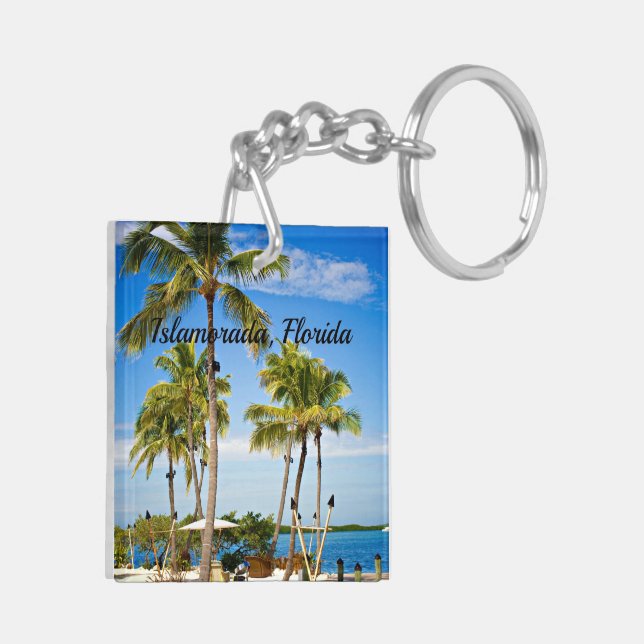 Islamorada, Florida Palm Trees Key Ring (Back Left)