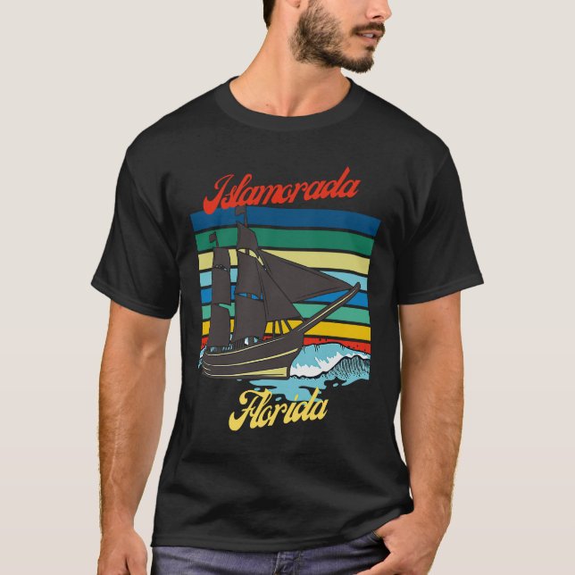Islamorada Florida Sailing Sailboat Captain T-Shirt (Front)