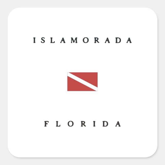 Islamorada Florida Scuba Dive Flag Square Sticker (Front)