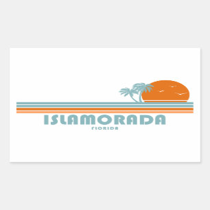 Islamorada Florida Sun Palm Trees Rectangular Sticker