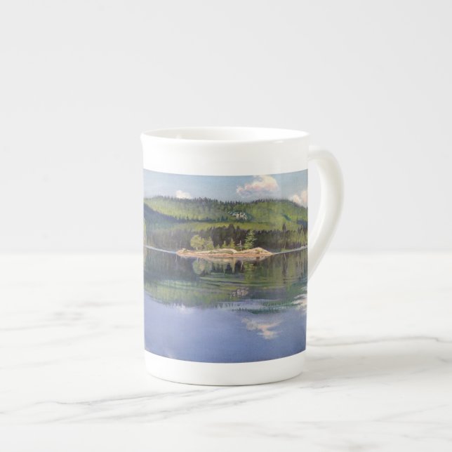 Island And Cloud Shadow - bone china mug (Front Right)