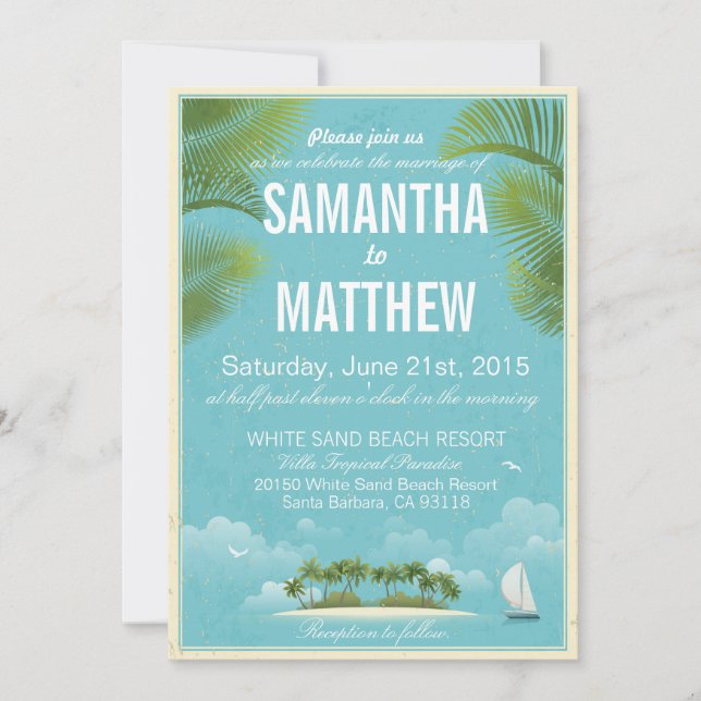 Island Beach Destination Bridal Shower Invitation (Front)