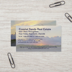 Island Beach State Park Sunset Over Dunes Business Card