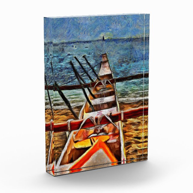 Island Boat Acrylic Block (Left)
