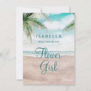 Island Breeze Be My Flower Girl Proposal Card