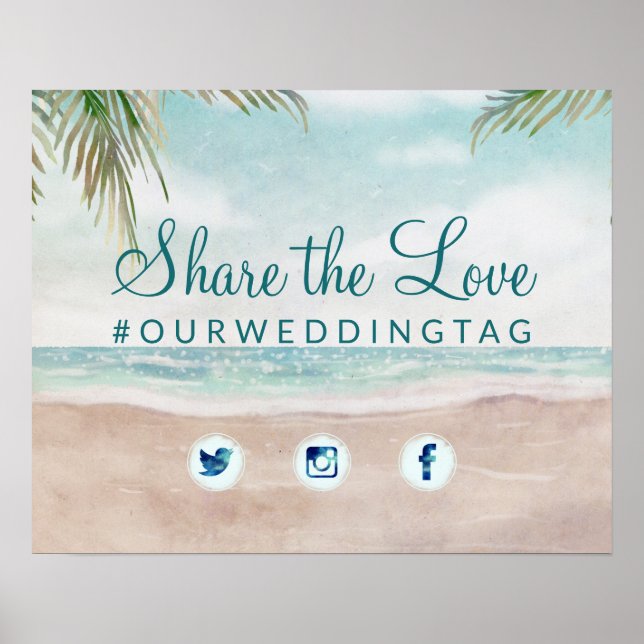 Island Breeze Beach Share the Love Wedding Sign (Front)