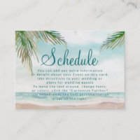 Island Breeze Beach Shore Scene Wedding Schedule