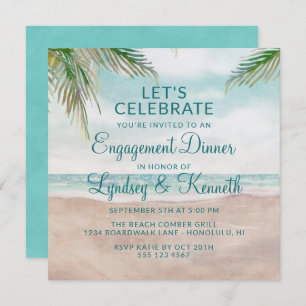 Island Breeze Let's Celebrate Engagement Party Invitation