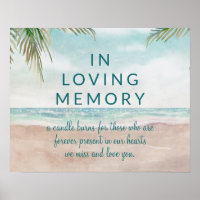 Island Breeze Painted Beach In Loving Memory Sign