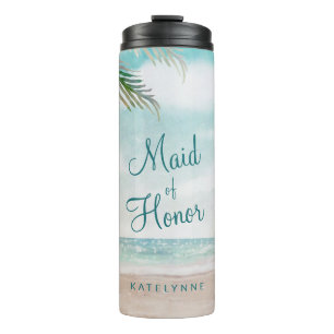 Island Breeze Painted Beach Scene Maid of Honour Thermal Tumbler