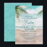 Island Breeze Painted Beach Scene Tropical Wedding Invitation<br><div class="desc">Island Breeze Painted Beach Scene,  with Ocean Waves,  Sandy Beach,  and Palm Trees,  with a beautiful teal blue sky. With Modern Typography Script Fonts. A Summer Tropical Beach,  Or destination wedding design - Personalised Wedding Invitations!

 ~ Check my shop to see the entire Wedding suite for this design!</div>