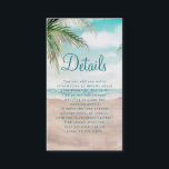 Island Breeze Painted Beach Scene Wedding Details Enclosure Card<br><div class="desc">Island Breeze Painted Beach Scene, with Ocean Waves, Sandy Beach, and Palm Trees, with a beautiful teal blue sky. With Modern Typography Script Fonts. A Summer Tropical Beach, Or destination wedding design - Personalised Wedding Details Insert Enclosure Card! ~ Check my shop to see the entire wedding suite for this...</div>