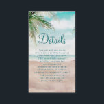 Island Breeze Painted Beach Scene Wedding Details Enclosure Card<br><div class="desc">Island Breeze Painted Beach Scene, with Ocean Waves, Sandy Beach, and Palm Trees, with a beautiful teal blue sky. With Modern Typography Script Fonts. A Summer Tropical Beach, Or destination wedding design - Personalised Wedding Details Insert Enclosure Card! ~ Check my shop to see the entire wedding suite for this...</div>