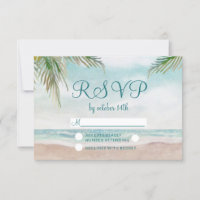 Island Breeze Painted Beach Wedding RSVP Response
