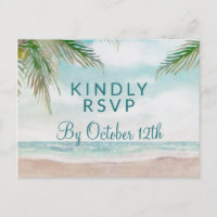 Island Breeze Sandy Beach Wedding Meal Choice RSVP