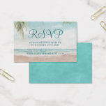 Island Breeze Wedding Website RSVP Insert Cards<br><div class="desc">Island Breeze Painted Beach Scene, with Ocean Waves, Sandy Beach, and Palm Trees, with a beautiful teal blue sky. With Modern Typography Script Fonts. A Summer Tropical Beach, Or destination wedding design - Personalised Wedding RSVP Website Insert Enclosure Card! ~ Check my shop to see the entire wedding suite for...</div>