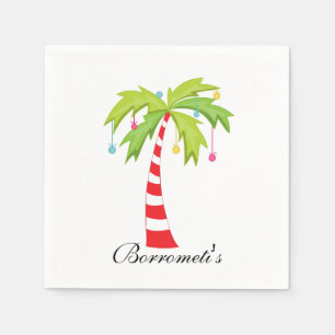 Island Christmas Palm Tree Cocktail Napkin