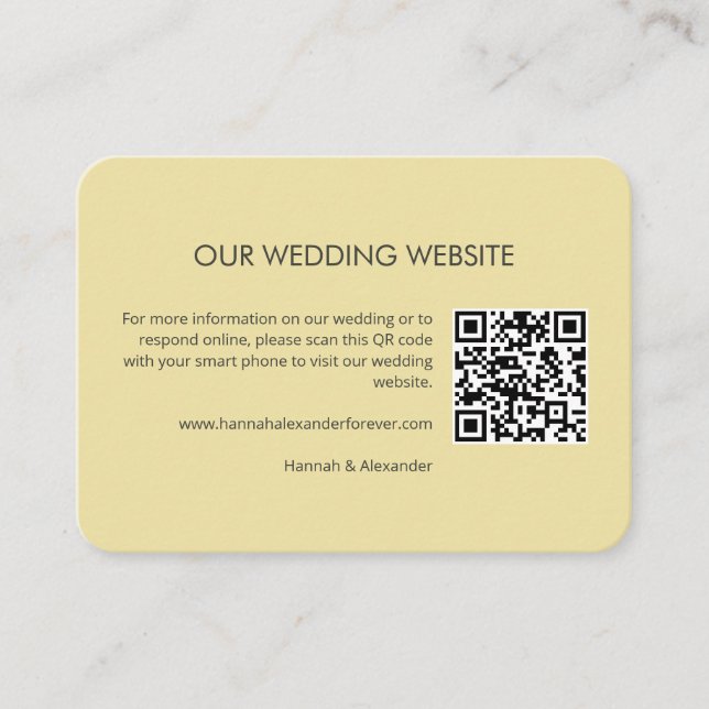 Island Citrus Yellow Wedding Details Card (Front)