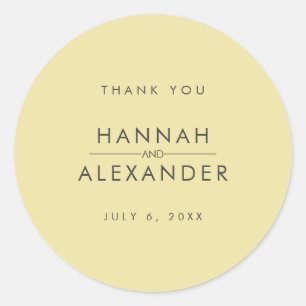 Island Citrus Yellow Wedding Favor Stickers