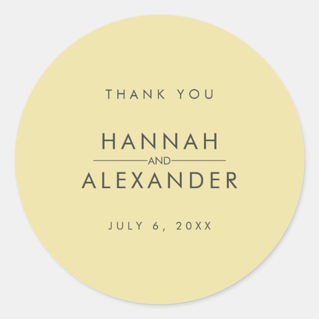 Island Citrus Yellow Wedding Favor Stickers (Front)