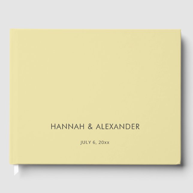 Island Citrus Yellow Wedding Guest Book (Front)