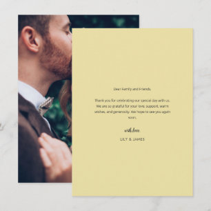Island Citrus Yellow Wedding Photo Thank You Card