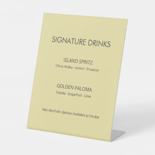 Island Citrus Yellow Wedding Signature Drinks Sign