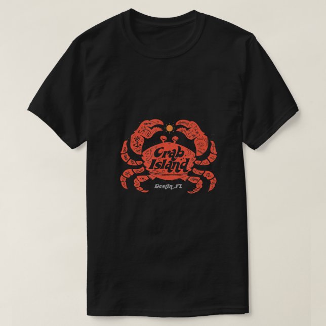 Island Crab Sandbar Hangout in Destin Florida FL C T-Shirt (Design Front)