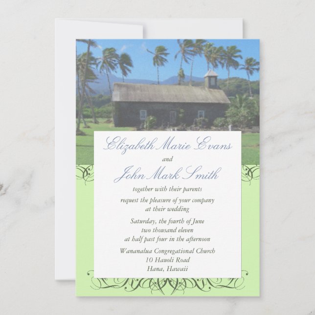 Island Destination Wedding Invitation (Front)